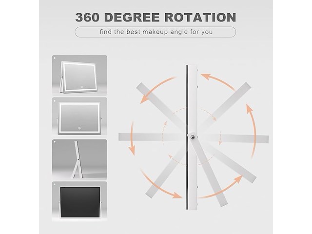 Hasipu make-upspiegel met verlichting - afbeelding 3 van  4