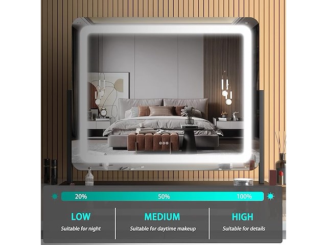 Hasipu make-upspiegel met verlichting - afbeelding 3 van  6