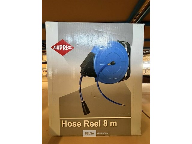 Haspel airpress, afm. ± 8m, wandslang,opname ¼", maximum druk 15 bar - afbeelding 1 van  1