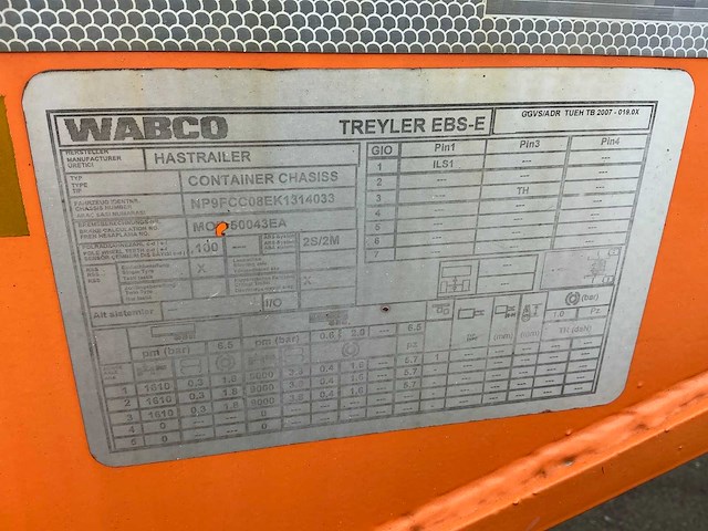 Hastrailer ebs-e containerchassis - afbeelding 2 van  11