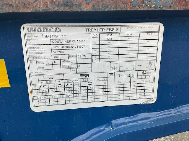 Hastrailer ebs-e containerchassis - afbeelding 3 van  13
