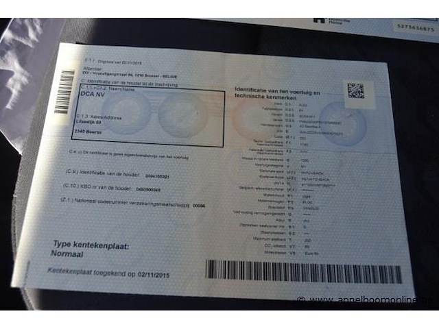 Hatchback audi, a3 sportback, wauzzz8v5ga064019, 1e insch 02/11/2015, 1598cm³, 81kw, diesel, euro 6b, 167900km, inschrijvingsbewijs deel i en ii, keuringsbewijs (geldig tot 02/11/2026), gelijkvormigheidsattest - afbeelding 10 van  20