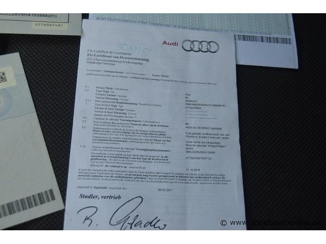 Hatchback audi, a3 sportback, wauzzz8v9ha103888, 1e insch 10/03/2017, 1598cm³, 81kw, diesel, euro 6b, 152695km, inschrijvingsbewijs deel i en ii, keuringsbewijs (geldig tot 10/03/2027), gelijkvormigheidsattest - afbeelding 11 van  20