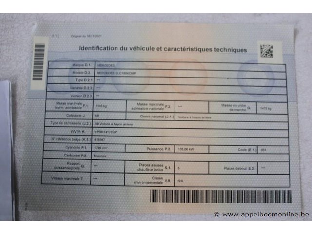 Hatchback mercedes, clc 180komp, wdb2037461e065371, 1e insch 15/05/2009, 1796cm³, 105kw, benzine, 216645km, inschrijvingsbewijs deel i en ii, gelijkvormigheidsattest - afbeelding 10 van  19