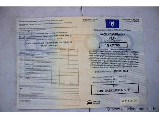 Hatchback nissan, note, sjntbae12u1068777, 1e insch 30/05/2014, 1198cm³, 72kw, benzine, euro 5, 29500km, inschrijvingsbewijs deel i, keuringsbewijs (geldig tot 30/05/2026), gelijkvormigheidsattest - afbeelding 14 van  23