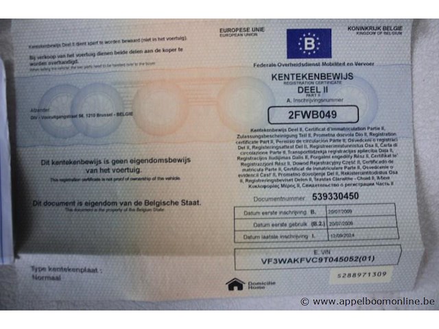 Hatchback peugeot, 207, vf3wakfvc9t045052, 1e insch 20/07/2009, 1360cm³, 54kw, benzine, euro 4, 92838km, inschrijvingsbewijs deel i en ii, keuringsbewijs (geldig tot 20/07/2026), gelijkvormigheidsattest - afbeelding 7 van  19