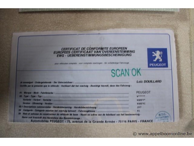 Hatchback peugeot, 207, vf3wakfvc9t045052, 1e insch 20/07/2009, 1360cm³, 54kw, benzine, euro 4, 92838km, inschrijvingsbewijs deel i en ii, keuringsbewijs (geldig tot 20/07/2026), gelijkvormigheidsattest - afbeelding 9 van  19