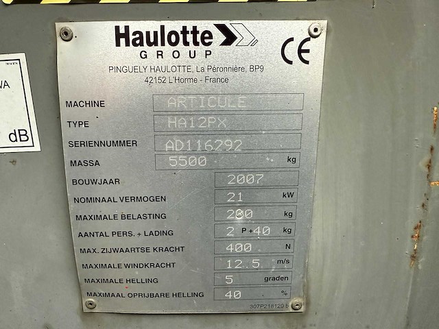 Haulotte - 2007 - ha12px - hoogwerker - afbeelding 31 van  39