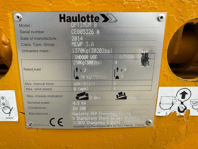 Haulotte - 2014 - optimum 8 - hoogwerker - afbeelding 13 van  23