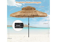 Hawaiiaanse stro kantelbare parasol voor tuin en strand - afbeelding 1 van  7
