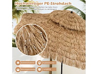 Hawaiiaanse stro kantelbare parasol voor tuin en strand - afbeelding 2 van  7