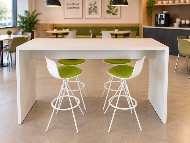 Haworth/enea - hoge vergadertafel + 4 designkrukken - vergaderset - afbeelding 1 van  4