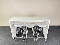 Haworth/hay - hoge vergadertafel + 6 designkrukken - vergaderset