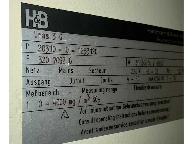 H&b uras 3g so2 gasanalyse-unit - afbeelding 4 van  5