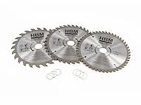 Hbm - cirkelzaagbladen - 3 -delig 160mm - saw blade