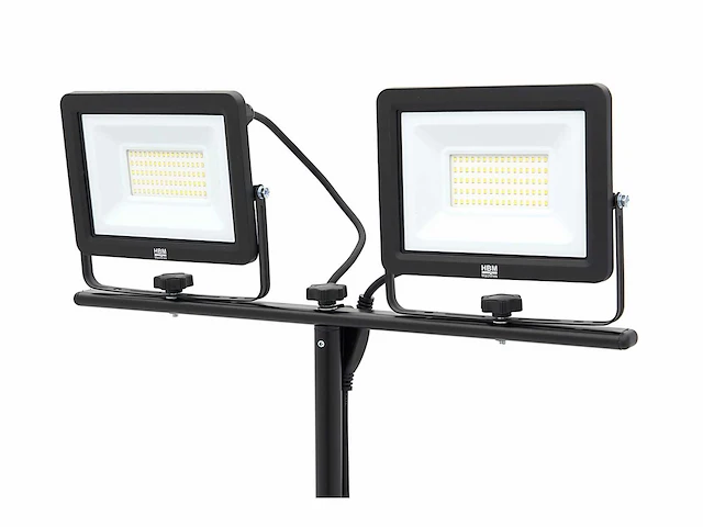 Hbm dubbele led bouwlamp 2 x 50w 2 x 4.700 lumen met statief 5000k - afbeelding 2 van  7