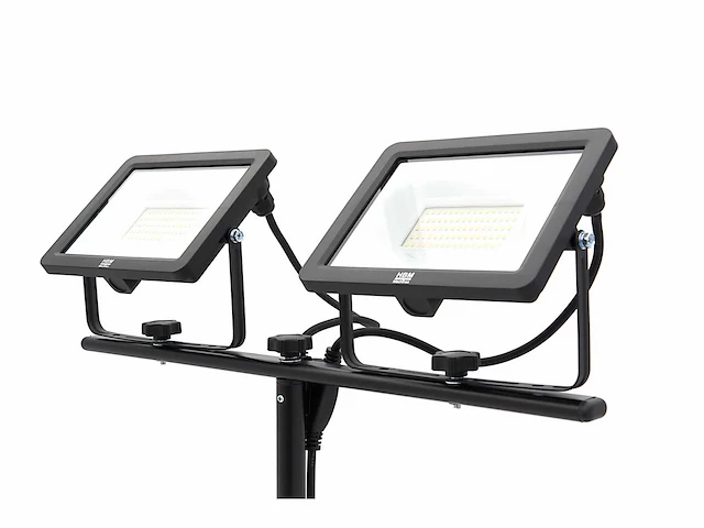 Hbm dubbele led bouwlamp 2 x 50w 2 x 4.700 lumen met statief 5000k - afbeelding 3 van  7