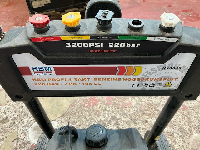 Hbm profi 4-takt benzine 220 bar - 7pk hogedrukreiniger - afbeelding 7 van  7