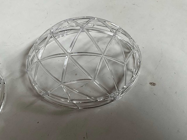 Hbn lampkapje kunststof transparant +/- ø16 x 6 cm hoog (280x) - afbeelding 2 van  5