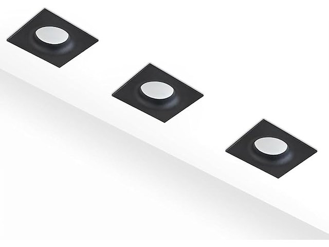 Hcfei led inbouwspots set hoekig - zwart 5 watt dimbaar - afbeelding 1 van  4