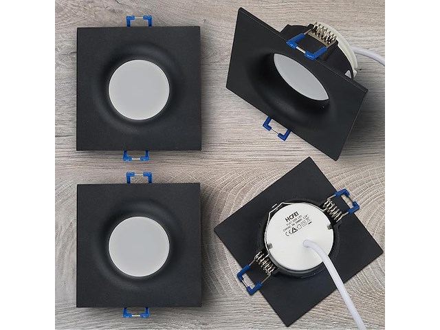 Hcfei led inbouwspots set hoekig - zwart 5 watt dimbaar - afbeelding 4 van  4
