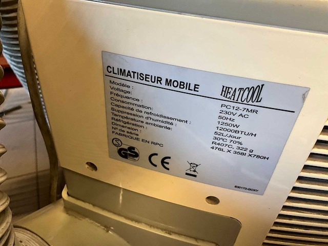 Heatcool pc12-7mr mobiele airco - afbeelding 7 van  7