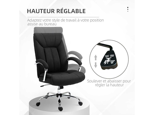 Hedge ergonomisch bureau in hoogte verstelbaar hoog achteren zwart - afbeelding 4 van  6