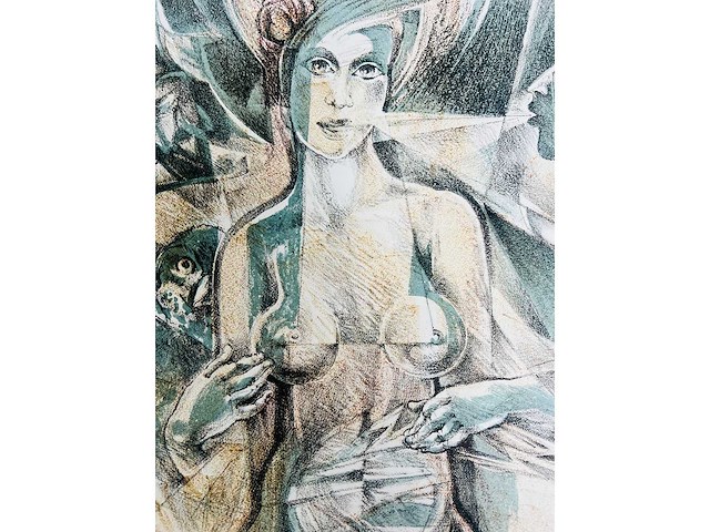 Hedwig pauwels - naakt - kleurenlithografie - afbeelding 7 van  9