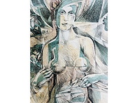 Hedwig pauwels - naakt - kleurenlithografie - afbeelding 7 van  9