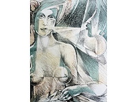 Hedwig pauwels - naakt - kleurenlithografie - afbeelding 8 van  9