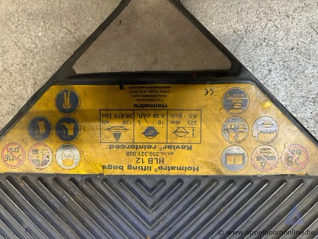 Hefkussen holmatro hlb 12, kevlar reinforced, 120 kn hefcapaciteit, 8 bar maximale druk, inclusief overdrukbeveiliging. - afbeelding 2 van  3