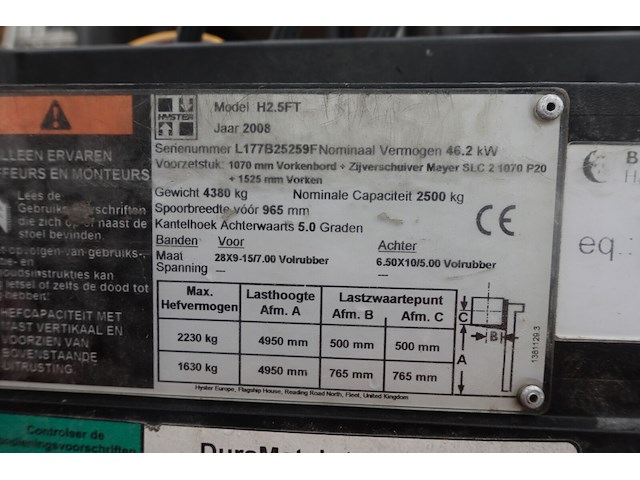Heftruck hyster - afbeelding 7 van  9