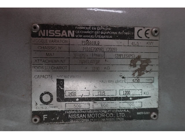 Heftruck nissan - afbeelding 2 van  10