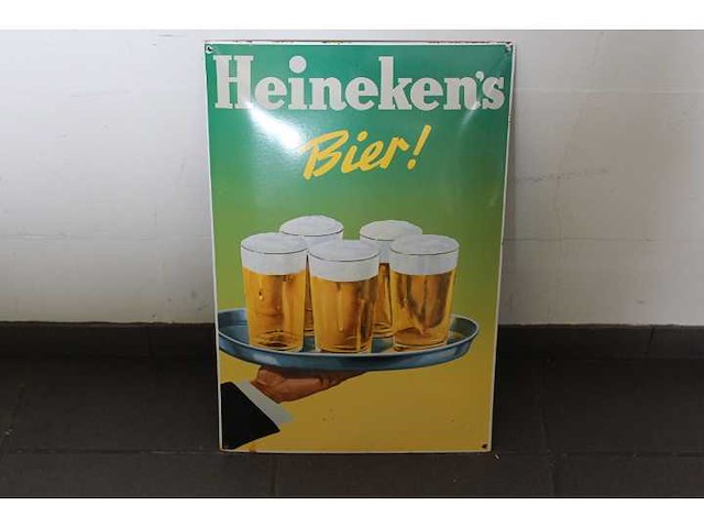 Heineken bier - emaille bord - afbeelding 1 van  2