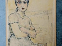 Heliogravure, armand rassenfosse, arbeidersvrouw