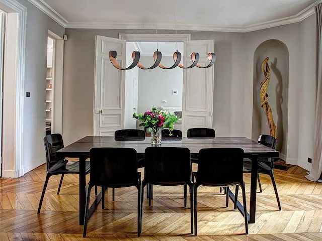 Helix design led hanglamp zwart/goud - afbeelding 1 van  6
