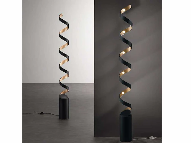 Helix design led hanglamp zwart/goud - afbeelding 6 van  6