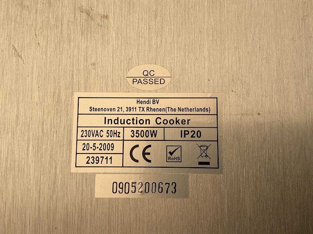 Hendi 3500 watt inductie kookplaat - afbeelding 3 van  3
