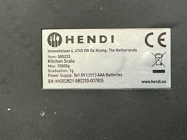 Hendi kitchenscale weegschaal - afbeelding 3 van  3