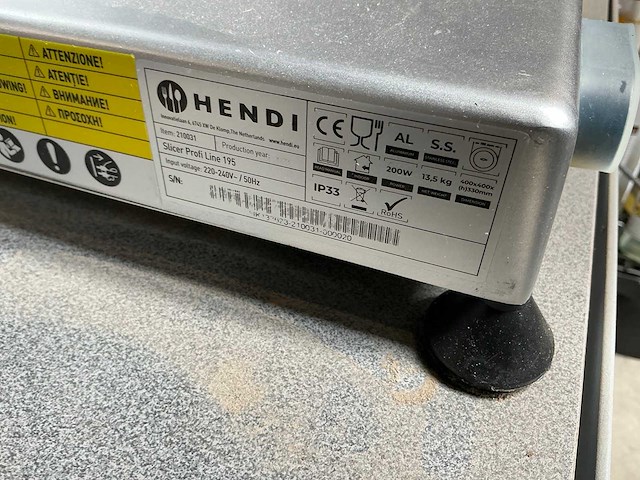 Hendi profiline 195 snijmachine - afbeelding 4 van  4