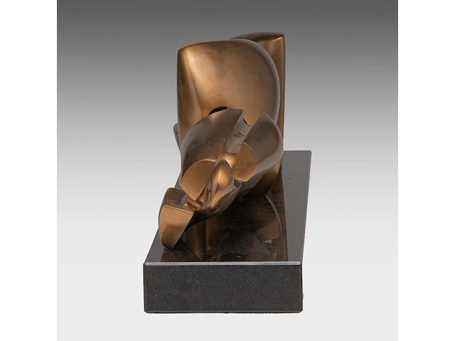 Hendrik lannoye (1946-2006), 'branding', polished bronze on a marble base, n° 5/6 63 cm. (24.80 in.) - afbeelding 4 van  8