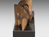 Hendrik lannoye (1946-2006), 'branding', polished bronze on a marble base, n° 5/6 63 cm. (24.80 in.) - afbeelding 6 van  8