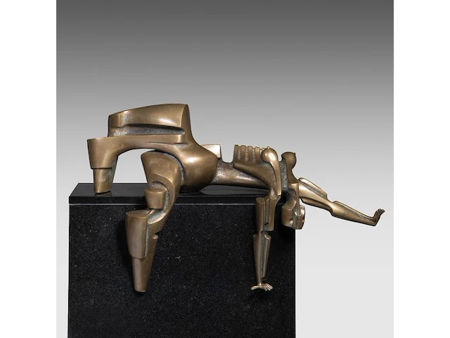 Hendrik lannoye (1946-2006), 'sans toi' (1993), polished bronze on a marble base, artist proof, n° 2/3 46 x 76 cm. (18.10 x 29.92 in.), total: 113 cm. (44.49 in.) - afbeelding 2 van  8