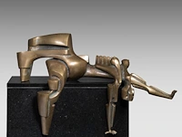 Hendrik lannoye (1946-2006), 'sans toi' (1993), polished bronze on a marble base, artist proof, n° 2/3 46 x 76 cm. (18.10 x 29.92 in.), total: 113 cm. (44.49 in.) - afbeelding 2 van  8