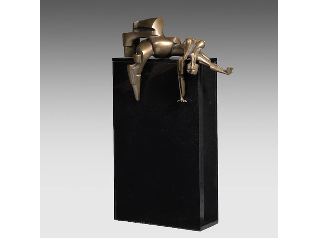 Hendrik lannoye (1946-2006), 'sans toi' (1993), polished bronze on a marble base, artist proof, n° 2/3 46 x 76 cm. (18.10 x 29.92 in.), total: 113 cm. (44.49 in.) - afbeelding 3 van  8