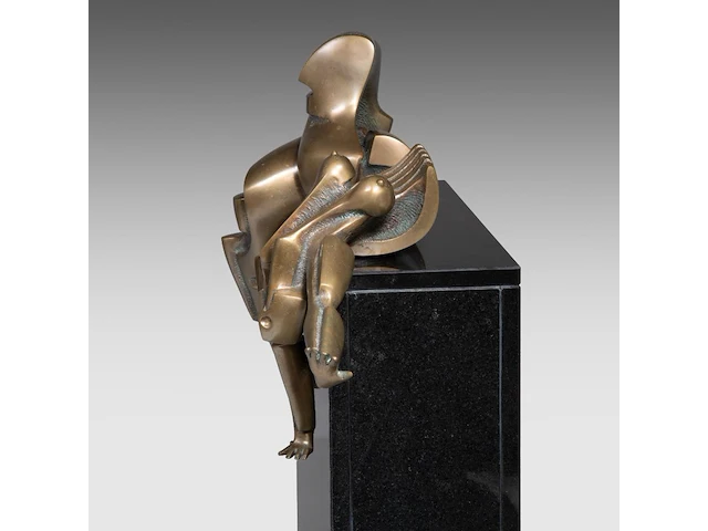 Hendrik lannoye (1946-2006), 'sans toi' (1993), polished bronze on a marble base, artist proof, n° 2/3 46 x 76 cm. (18.10 x 29.92 in.), total: 113 cm. (44.49 in.) - afbeelding 6 van  8