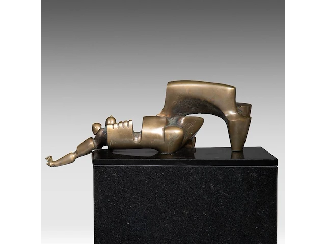 Hendrik lannoye (1946-2006), 'sans toi' (1993), polished bronze on a marble base, artist proof, n° 2/3 46 x 76 cm. (18.10 x 29.92 in.), total: 113 cm. (44.49 in.) - afbeelding 7 van  8