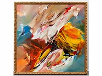 Henk keesmaat - dynamische compositie - olie op doek - 120x120 cm - afbeelding 2 van  4