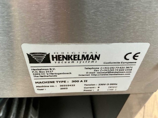 Henkelman 300a ii,vacuümmachine - afbeelding 5 van  5