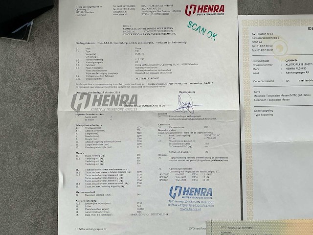 Henra 603 x 222 cm pl356022sltr plateau aanhangwagen - afbeelding 13 van  23